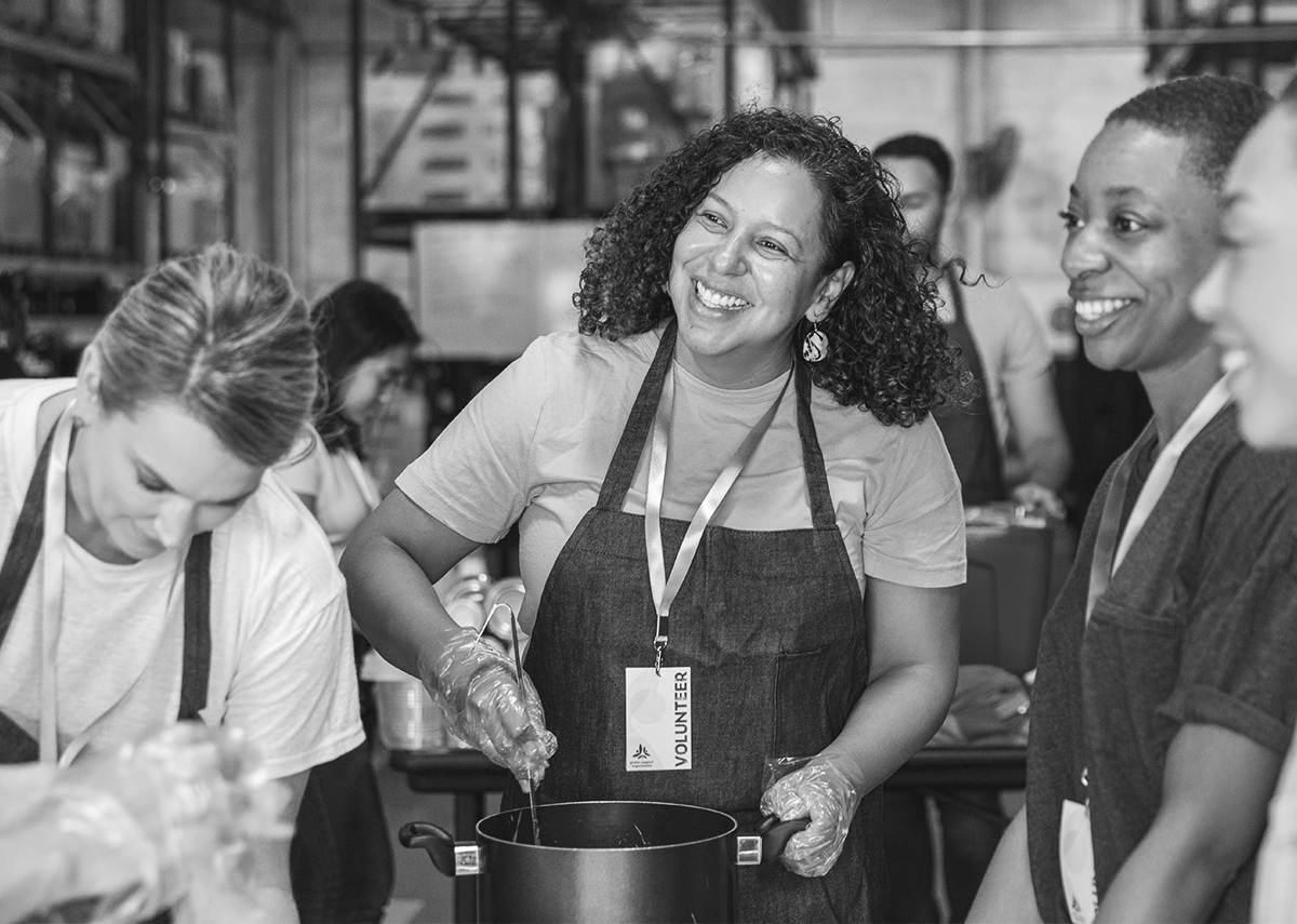 - REVEL young adults volunteering at a job
